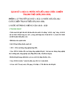 Lý thuyết Lịch Sử 11 Bài 13 (mới 2023 + 28 câu trắc nghiệm): Nước Mĩ giữa hai cuộc chiến tranh thế giới (1918-1939)