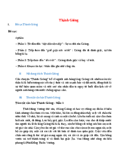 Bố cục bài Thánh Gióng chuẩn nhất
