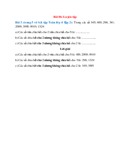 Trong các số 345; 400; 296; 341; 2000; 3995; 9010; 1324: Các số chia hết cho 2 và 5