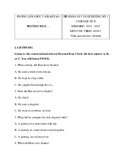 Bộ 10 đề thi học kì 2 Tiếng Anh lớp 7 Global Success 7 (Kết nối tri thức) có đáp án năm 2024