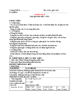 Giáo án Luyện tập Hình cầu - Diện tích mặt cầu và thể tích hình cầu (2023) - Toán 9