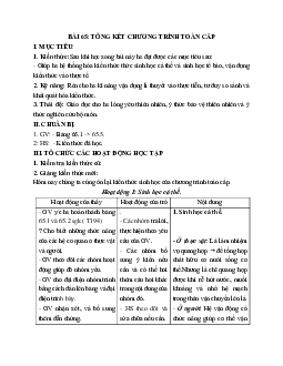 Giáo án Sinh học 9 Bài 65: Tổng kết chương trình toàn cấp tiết 2 mới nhất - CV5512