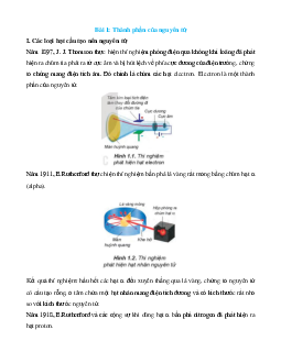 Lý thuyết Thành phần của nguyên tử (Kết nối tri thức 2024) hay, chi tiết | Hóa học 10