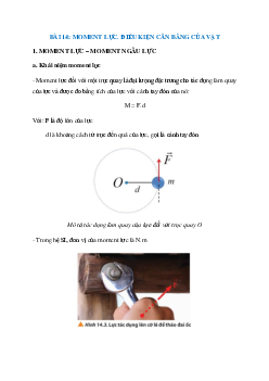 Lý thuyết Moment. Điều kiện cân bằng của vật (Chân trời sáng tạo 2024) hay, chi tiết | Vật Lí 10