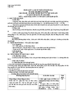 Giáo án Lịch Sử 11 chuẩn nhất