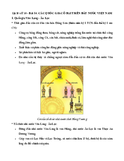 Lý thuyết Lịch sử 10: Bài 14: Các quốc gia cổ đại trên đất nước Việt Nam mới nhất