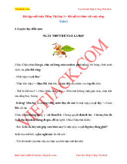 Bài tập cuối tuần Tiếng Việt lớp 3 Kết nối tri thức tuần 2