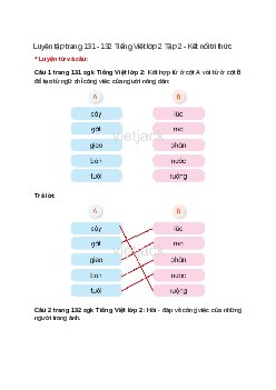 Luyện tập trang 131, 132 Tiếng Việt lớp 2 Tập 2 – Kết nối tri thức