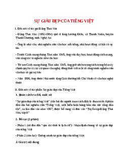 Sự giàu đẹp của tiếng Việt – nội dung, dàn ý phân tích, bố cục, tóm tắt