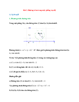 Lý thuyết Đường tròn trong mặt phẳng tọa độ (Chân trời sáng tạo 2024) hay, chi tiết | Toán lớp 10