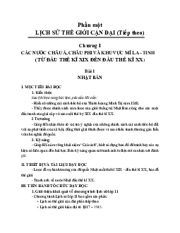 Giáo án Lịch sử 11 Bài 1 Nhật Bản mới nhất