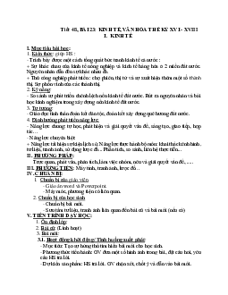 Giáo án Lịch sử 7 Bài 23 Kinh tế, văn hóa thế kỉ XVI-XVIII mới nhất