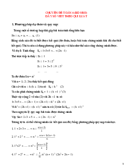 Chuyên đề dãy số viết theo quy luật - Bồi dưỡng HSG Toán 6
