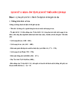 Lý thuyết Lịch Sử 11 Bài 8 (mới 2023 + 14 câu trắc nghiệm): Ôn tập lịch sử thế giới cận đại