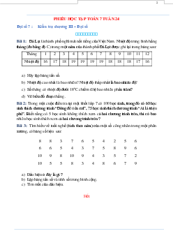 Phiếu bài tập tuần 24 - Toán 7