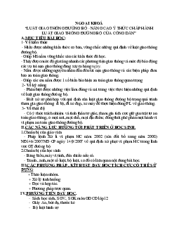 Giáo án GDCD 12 Ngoại khóa về luật giao thông đường bộ mới nhất