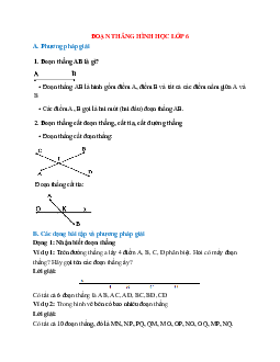 Phương pháp giải bài tập về Đoạn thẳng hình học lớp 6 chọn lọc