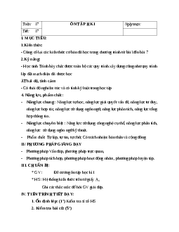 GIÁO ÁN CÔNG NGHỆ 9 ÔN TẬP HKI MỚI NHẤT - CV5512