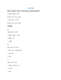 Tính bằng cách thuận tiện nhất: 4,68 + 6,03 + 3,97