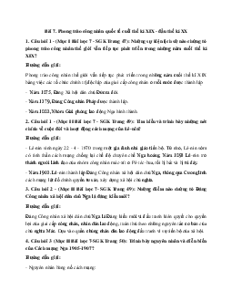 Giải bài tập SGK Lịch sử lớp 8: Bài 7: Phong trào công nhân quốc tế cuối thế kỉ XIX - đầu thế kỉ XX mới nhất