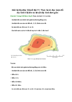 Giải SGK Địa lí 6 Bài 11 (Chân trời sáng tạo): Thực hành đọc lược đồ địa hình tỉ lệ lớn và lát cắt địa hình đơn giản