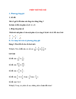 Bài tập về phép trừ phân số chọn lọc, có đáp án