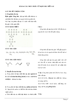 Chuyên đề Cấu trúc phân tử hợp chất hữu cơ 2023 hay, chọn lọc