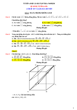 123 bài tập trắc nghiệm quan hệ vuông góc có lời giải chi tiết