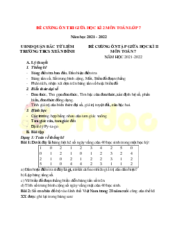Đề cương ôn thi giữa học kì 2 môn Toán 7