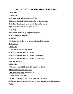 Giáo án Công Nghệ 7 Bài 3: Một số tính chất chính của đất trồng mới nhất