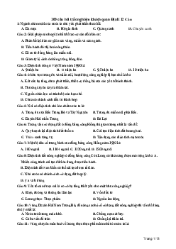 100 câu trắc nghiệm khách quan môn Địa lí lớp 12