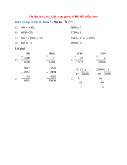 Đặt tính rồi tính: 998 + 5002; 3058 × 6