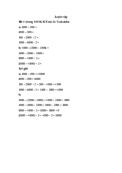 Tính nhẩm: 4000 + 500 =