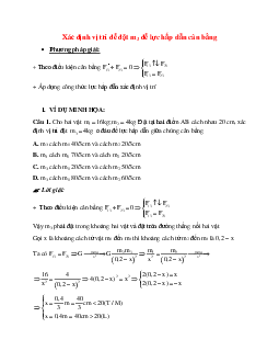 Phương pháp giải và bài tập về Xác định vị trí để đặt 3 để lực hấp dẫn cân bằng
