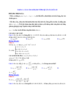 Phương pháp giải và bài tập về Cách tìm số hạng tổng quát của dãy số