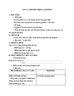 GIÁO ÁN CÔNG NGHỆ 6 BÀI 31: CHI TIÊU TRONG GIA ĐÌNH MỚI NHẤT – CV5512