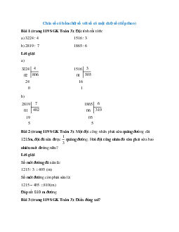 Toán lớp 3 trang 119 Chia số có bốn chữ số với số có một chữ số (tiếp theo)