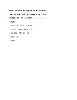 Tính:  2242,82 : 100 + 37411,8 : 1000