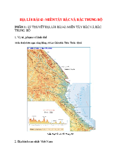 Lý thuyết Địa Lí 8 Bài 42 (mới 2023 + 12 câu trắc nghiệm): Miền Tây Bắc và Bắc Trung Bộ