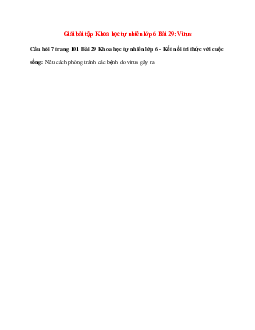 Nêu cách phòng tránh các bệnh do virus gây ra