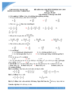 Bộ đề thi học kì 2 môn toán lớp 6 các trường Hà Nội