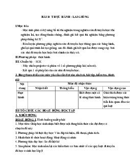 Giáo án Sinh học 12 Bài 14: Thực hành: Lai giống mới nhất