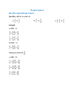 Quy đồng mẫu số các phân số: 3/5 và 1/2; 4/7 và 9/14