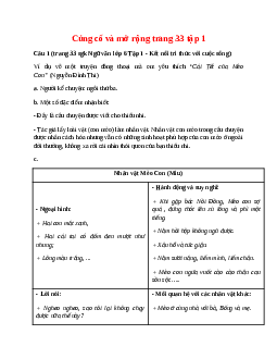 Soạn bài Củng cố và mở rộng trang 33 tập 1 – hay nhất Kết nối tri thức