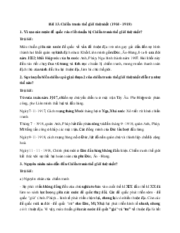 Giải bài tập SGK Lịch sử lớp 8: Bài 13: Chiến tranh thế giới thứ nhất (1914 - 1918) mới nhất