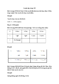 Toán lớp 5 trang 139, 140 Luyện tập