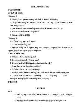 Đề cương ôn tập học kì 1 môn toán lớp 6