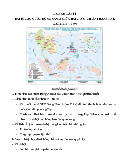 Lý thuyết Lịch sử 11: Bài 16: Các nước Châu Á giữa hai cuộc chiến tranh thế giới (1918 – 1939) mới nhất