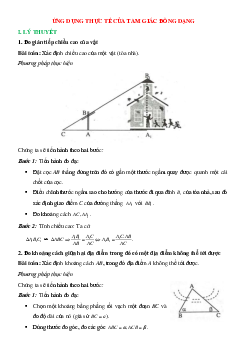 Lý thuyết Ứng dụng thực tế của hai tam giác đồng dạng - Toán 8