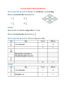 SBT Toán lớp 5 trang 3, 4 Ôn tập: Khái niệm về phân số